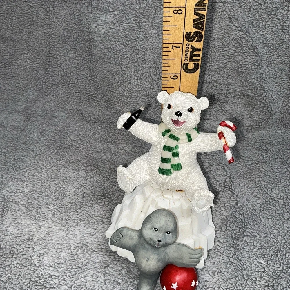 Vintage‎ Coca Cola Christmas Stocking Holder Polar Bear & Seal